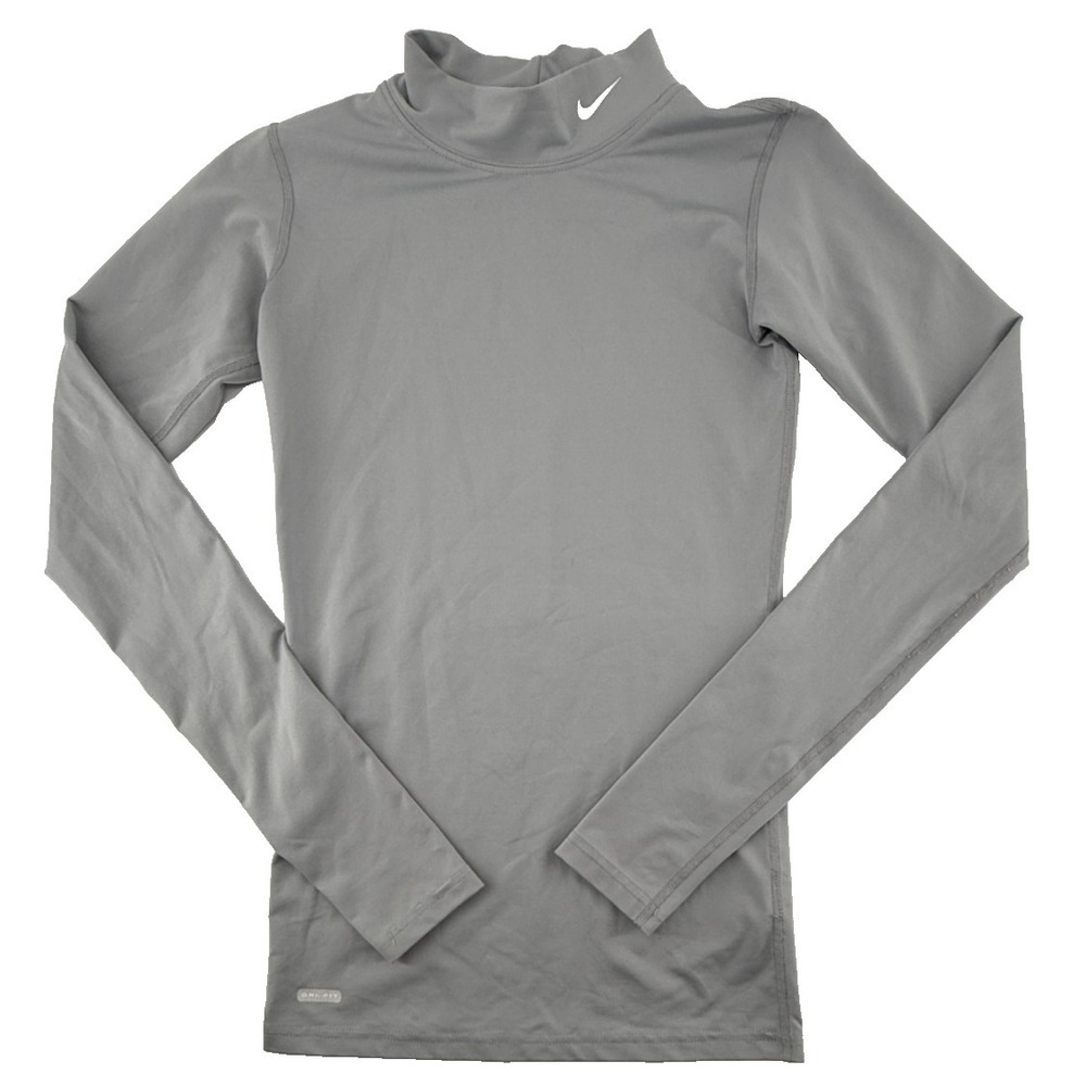 Nike Dri Fit Mock Neck Shirt Youthā XL Gray Long Sleeve Athletic Base Layer